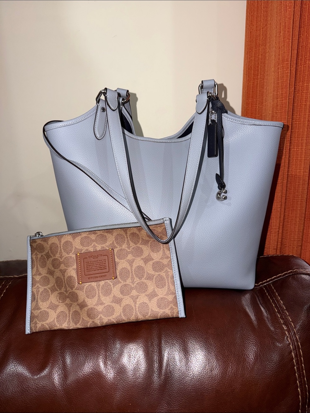 ‼️Like New Coach Blue Leather Day Tote Shoulder Bag